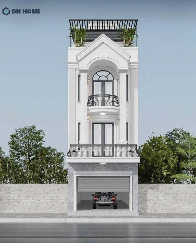 Mẫu nhà phố 3 tầng với phong cách thiết kế tân cổ điển hút mắt
