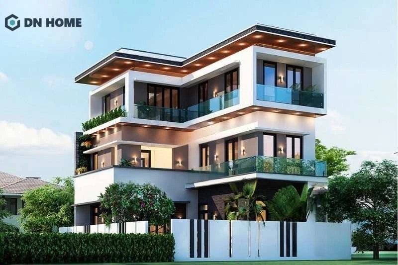 Nhà phố 1 trệt 2 lầu hình chữ L