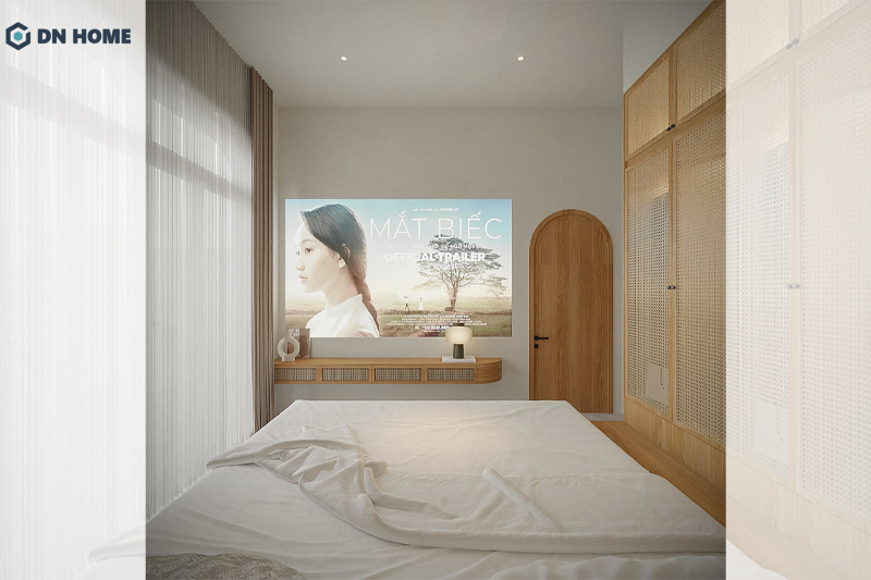 Hệ cửa sổ lớn giúp phòng ngủ đón được tối đa nguồn ánh sáng tự nhiên