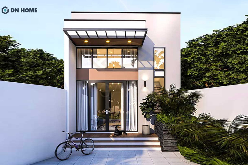 Nhà cấp 4 mái bằng 5x20 có gác lửng mang đến vẻ đẹp hiện đại, thời thượng cho công trình