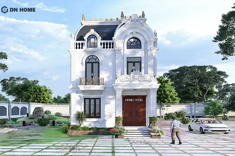 Nhà phong cách tân cổ điển 1 trệt 1 lầu sở hữu vẻ đẹp sang trọng và đẳng cấp
