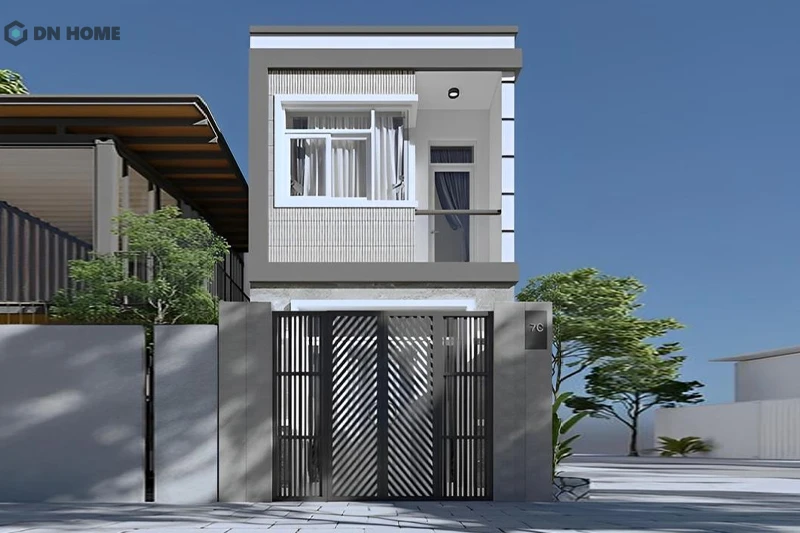 Nhà 2 tầng với phong cách thiết kế đơn giản tập trung vào hình khối tinh gọn