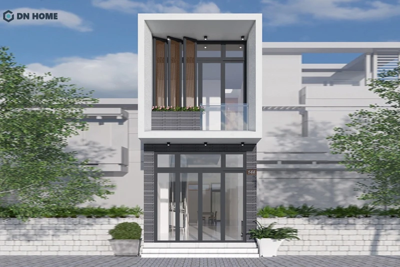 Nhà kích thước 5x18m 1 trệt 1 lầu chú trọng vào bố trí công năng để tận dụng ưu điểm chiều sâu của ngôi nhà