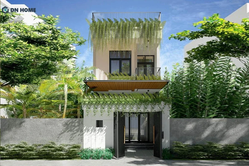 Nhà 2 tầng ngân sách 400 triệu thường được thiết kế theo phong cách hiện đại với đường nét tinh gọn