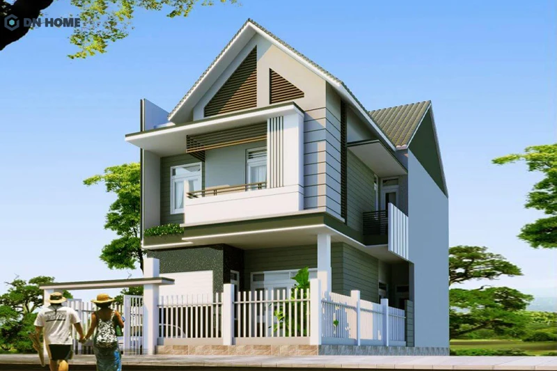 Nhà mái Thái 1 trệt 1 lầu giúp chịu được thời tiết khắc nghiệt ở nông thôn tốt hơn