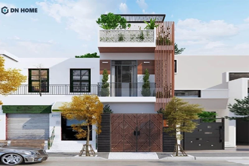 Nhà mái bằng 1 trệt 1 lầu gây ấn tượng với vẻ đẹp hiện đại và trẻ trung