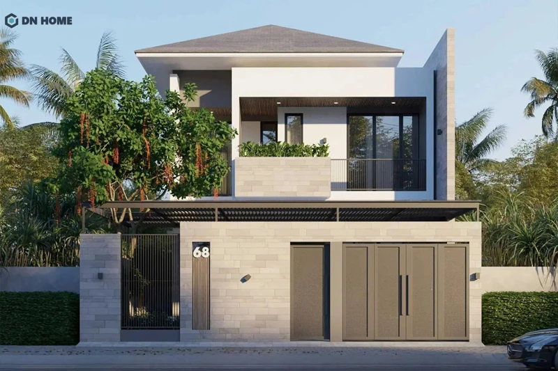 Nhà 2 tỷ 1 trệt 1 lầu được thiết kế theo phong cách hiện đại, tối giản nhưng vẫn sang trọng