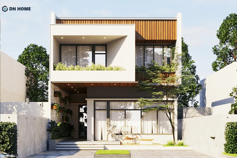 Chất liệu kính giúp nhà 2 tầng ngân sách 1 tỷ trong sang trọng và rộng rãi hơn