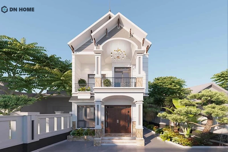 Nhà mái Thái 1 trệt 1 lầu mang vẻ đẹp truyền thống, cổ điển nhưng không kém phần bề thế