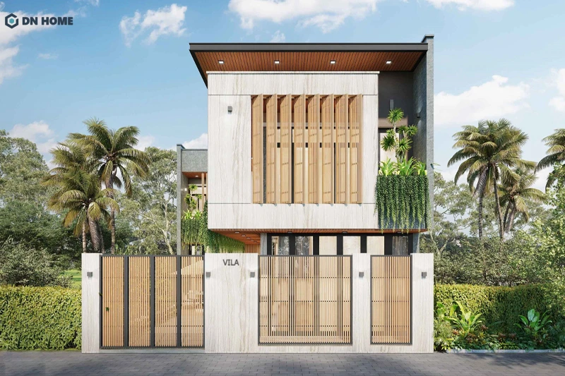 Nhà 2 tầng phong cách thiết kế hiện đại, kết hợp đa dạng chất liệu là xu hướng mới hiện nay