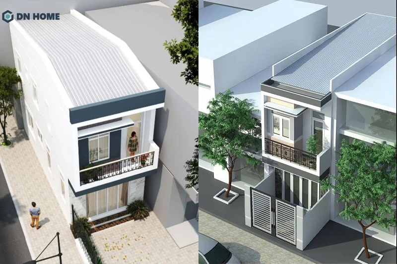 Nhà mái tôn 1 trệt 1 lầu tối ưu chi phí hiệu quả nhưng vẫn đảm bảo tính thẩm mỹ