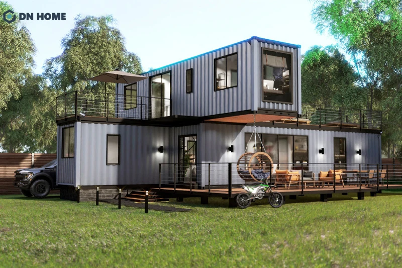 Nhà 2 tầng container cho phép phân chia không gian hiệu quả hơn, có sự riêng tư cần thiết