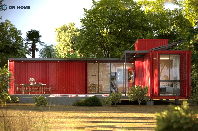 Nhà chữ L container cho phép phân chia các khu vực chức năng hợp lý hơn