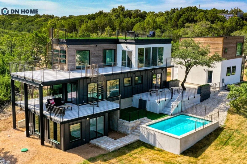 Thiết kế nhà container theo phong cách biệt thự cần được bố trí trên khu đất rộng rãi