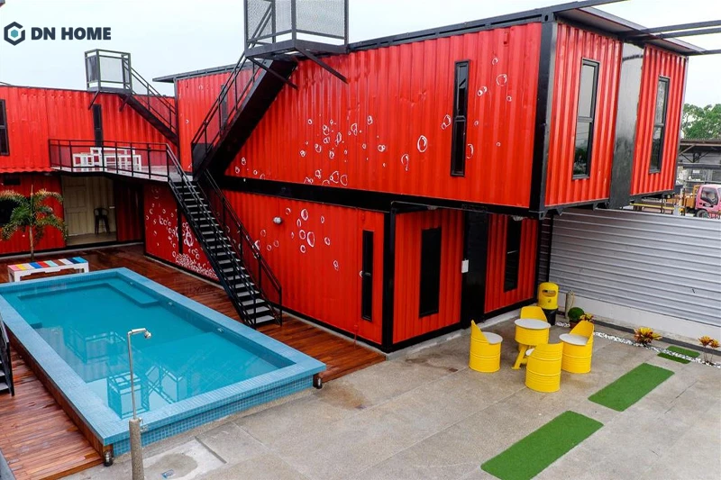 Nhà bằng container với thiết kế mới lạ thường được ứng dụng cho việc kinh doanh homestay