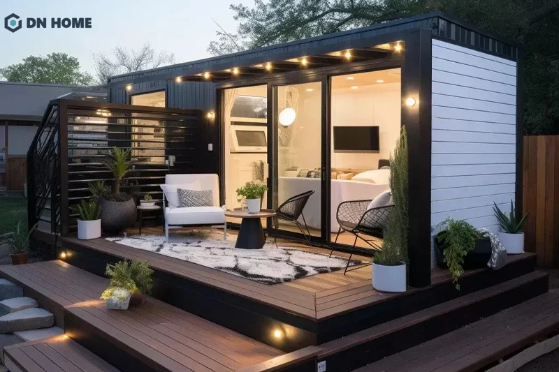 Không gian mở thường được sử dụng khi thiết kế nhà container nhỏ, tạo cảm giác rộng rãi