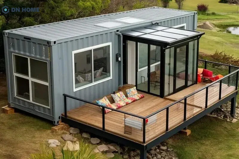 Mẫu nhà container chi phí 100 triệu có thêm sân vườn thư giãn, gắn kết gia đình