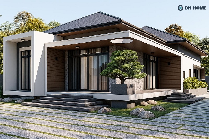 Nhà lắp ghép 3 phòng ngủ ngân sách 300 triệu với thiết kế tối giản, hiện đại