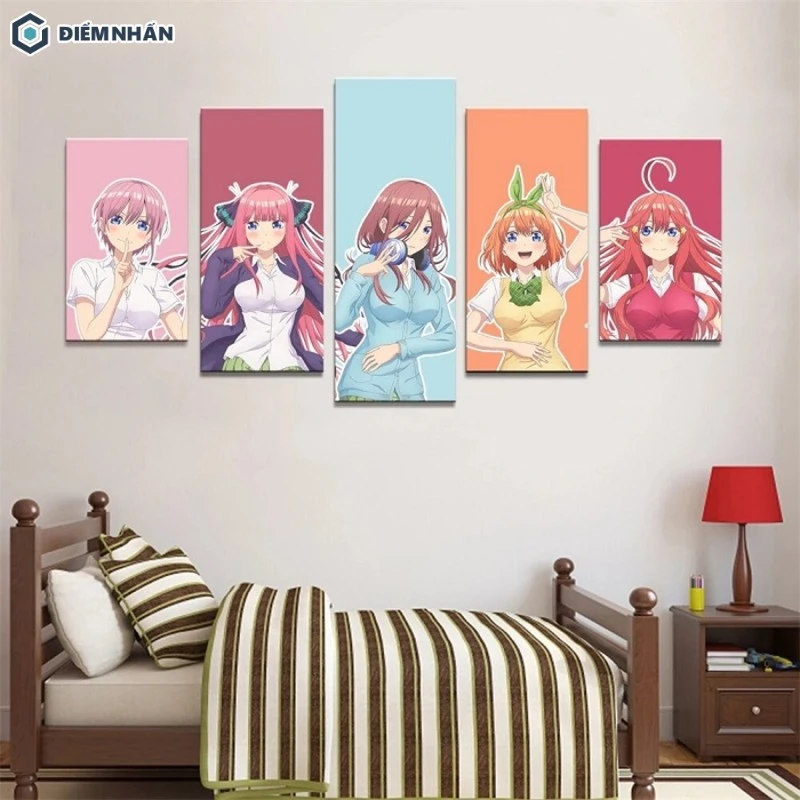 Hình những nhân vật hoạt hình nổi tiếng được trang trí trong phòng ngủ