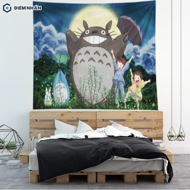 Hình ảnh trang trí về chú mèo Totoro được nhiều bạn trẻ yêu thích