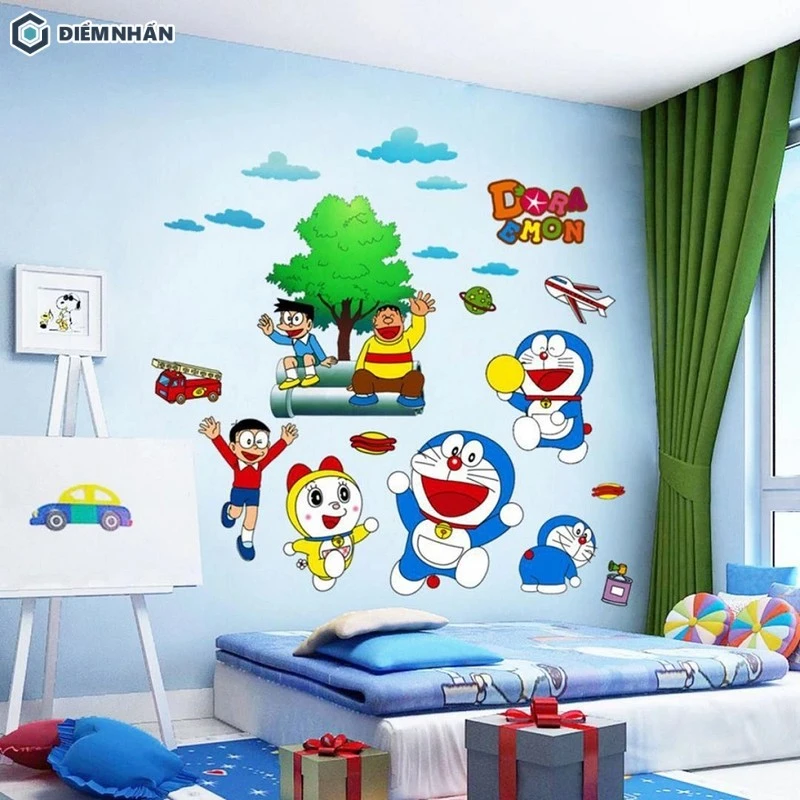 Sử dụng sticker từ những nhân vật nổi tiếng trong bộ truyện tranh Doraemon được nhiều bạn trẻ yêu thích