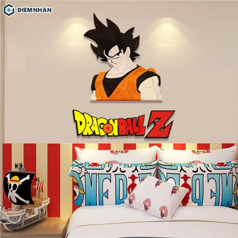 Mẫu phòng ngủ anime đẹp được trang trí hình ảnh từ bộ phim Bảy viên ngọc rồng nổi tiếng