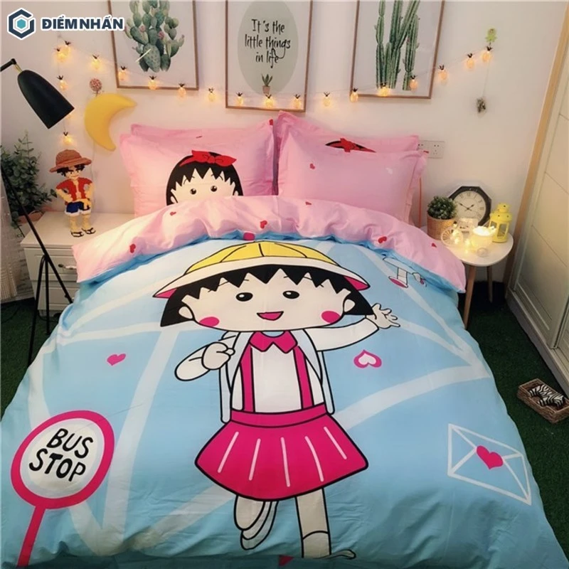 Trang trí phòng ngủ theo phong cách anime với hình ảnh nhân vật Maruko