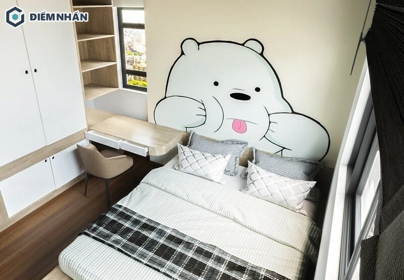 Trang trí phòng ngủ bằng hình vẽ chibi về Totoro