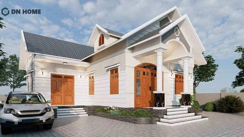 Mẫu nhà chữ L mái thái đẹp