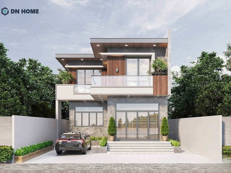 Mẫu nhà chữ L thiết kế hiện đại