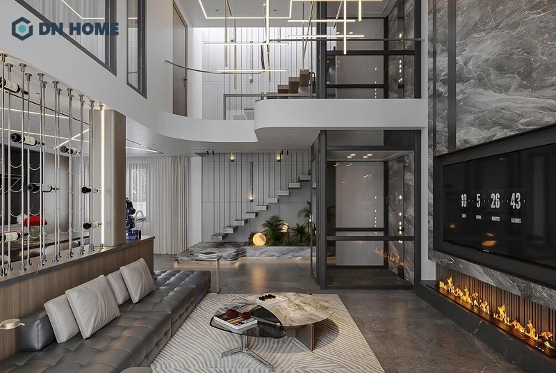 Dự án thiết kế thi công nội thất biệt thự thông tầng theo phong cách hiện đại, sang trọng