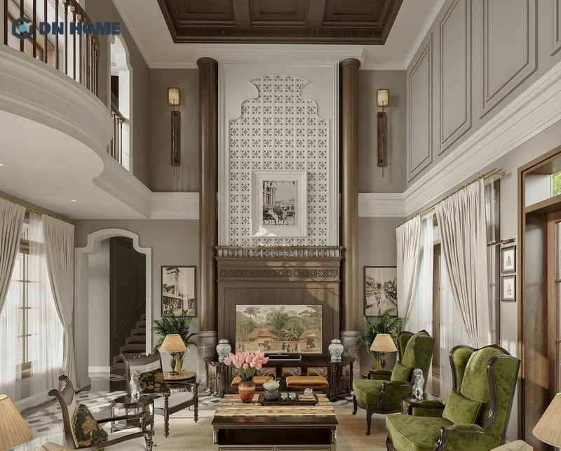 Thi công nội thất biệt thự phong cách Indochine