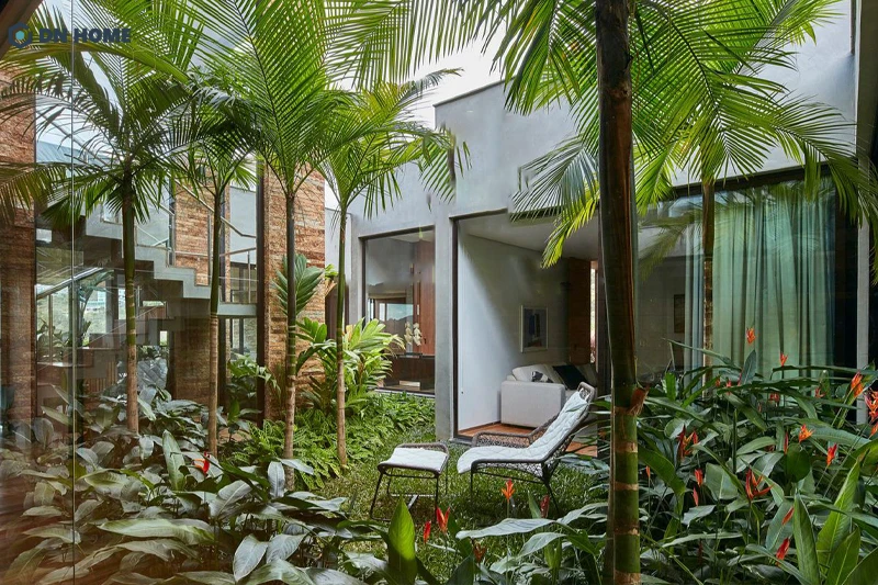 Mẫu sân vườn được thiết kế theo phong cách nhiệt đới (Tropical)