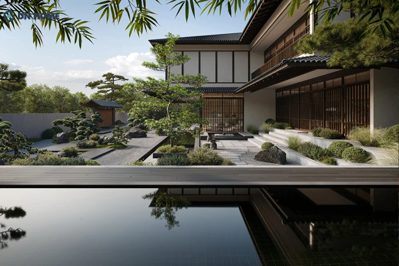 Cảnh quan phong cách Zen đề cao sự thiền định với không gian yên tĩnh, tinh tế