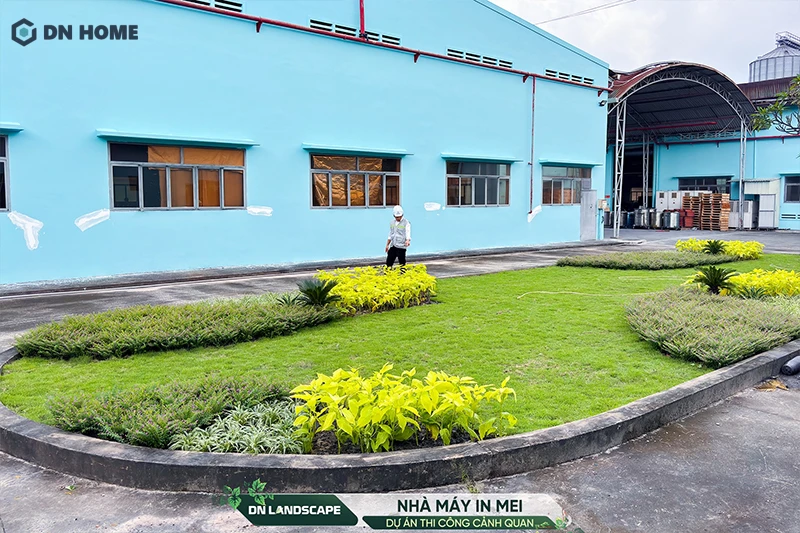 Không gian xanh mát tạo nên môi trường làm việc thoải mái, thư giãn cho công nhân