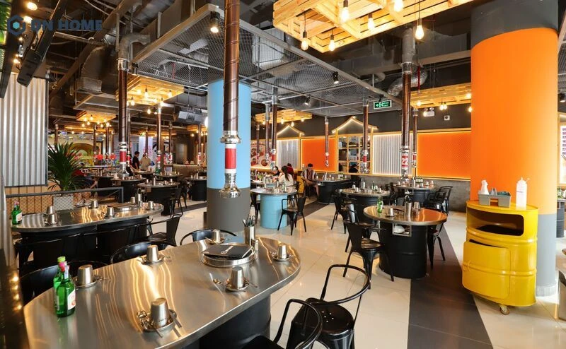 Thiết kế không gian nhà hàng nướng Hàn Quốc theo phong cách mở