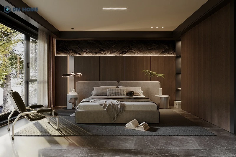 Không gian phòng ngủ tận dụng tối đa ánh sáng tự nhiên, đem lại sự thư giãn tuyệt đối