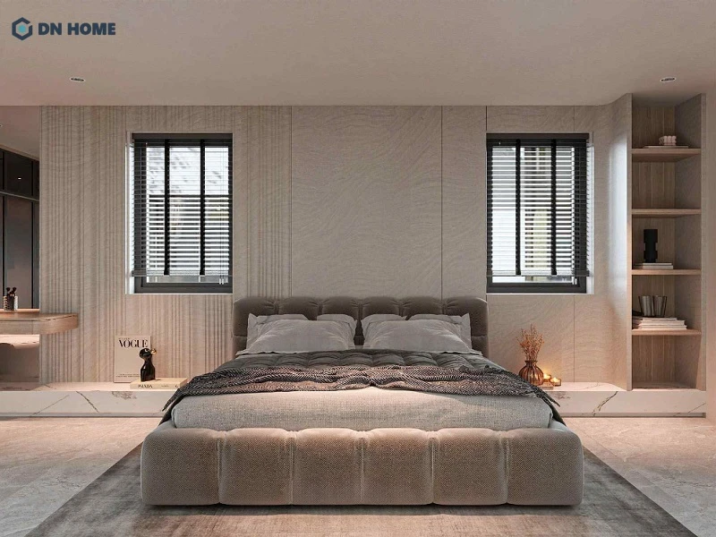 Thiết kế nội thất phòng ngủ phong cách hiện đại với đường nét tối giản, tinh tế