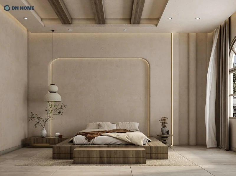 Không gian phòng ngủ biệt thự Scandinavian với thiết kế tối giản