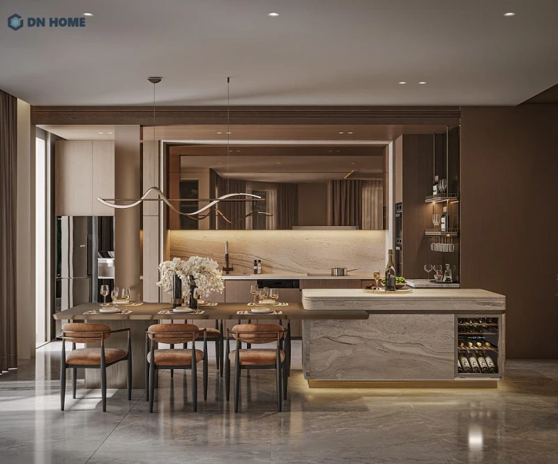 Căn bếp sang trọng với sự kết hợp giữa phong cách Luxury và hiện đại