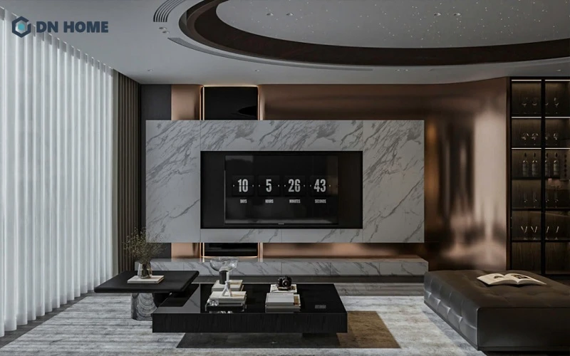 Không gian phòng khách với vẻ đẹp tối giản nhờ sử dụng nội thất thông minh