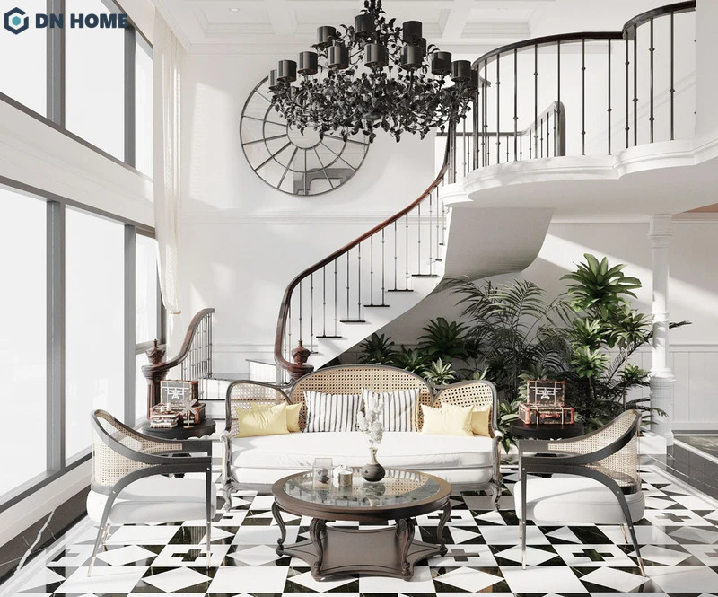 Thiết kế căn hộ Duplex phong cách Đông Dương là sự kết hợp tinh tế giữa kiến trúc Pháp và nét mộc mạc của văn hoá Việt Nam