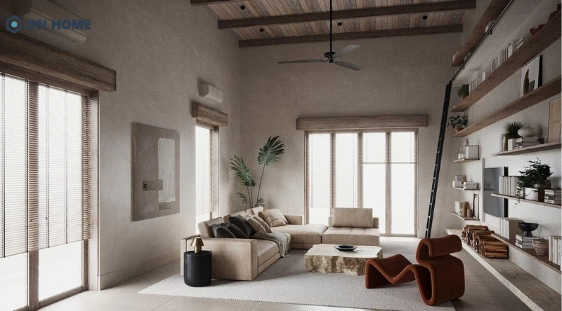 Nội thất chung cư đơn giản với bộ ghế sofa có kích thước nhỏ gọn, không quá cầu kì