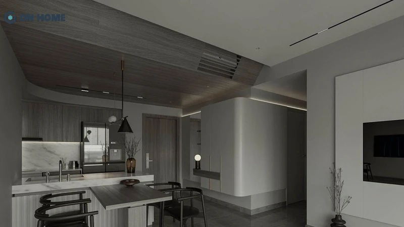 Lựa chọn nội thất gỗ khi thiết kế phòng bếp giúp không gian trở nên ấm cúng, hiện đại hơn