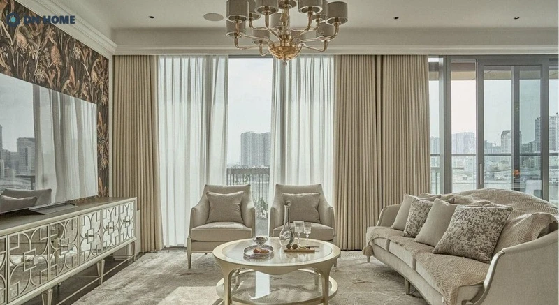 Thiết kế phòng khách phong cách tân cổ điển sang trọng