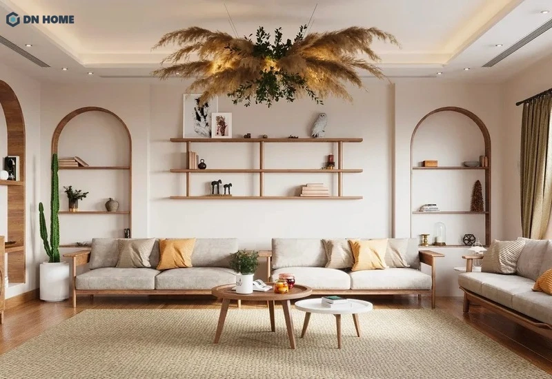 Mẫu thiết kế nội thất chung cư 3 phòng ngủ với tông màu be chủ đạo