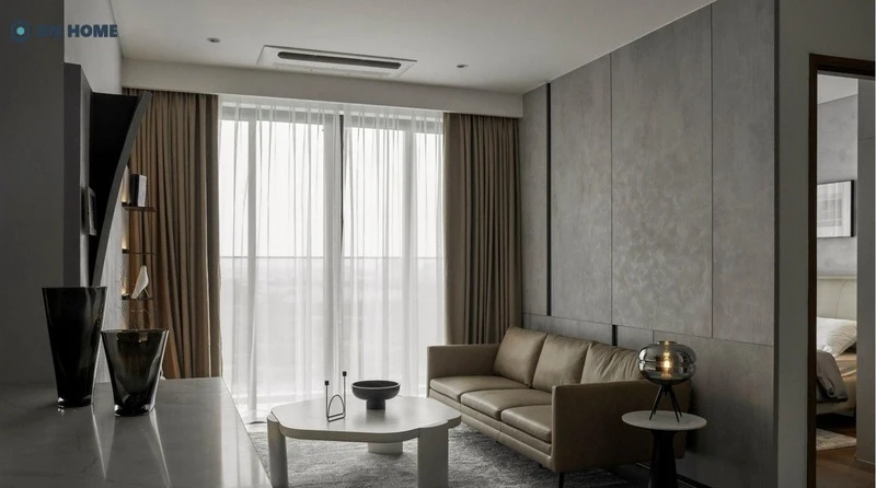 Những mảng tường được trang trí bằng mảng bê tông độc đáo, hiện đại