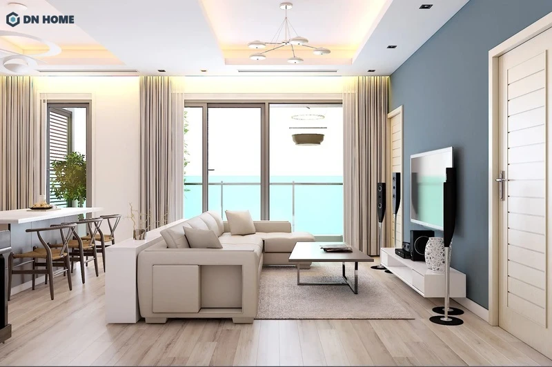 Thiết kế phòng khách liền kề phòng bếp