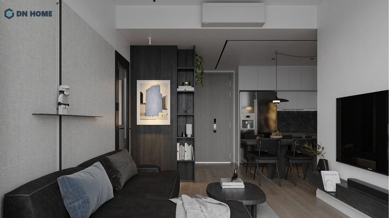 Không gian phòng khách bố trí đầy đủ công năng sử dụng cho gia đình