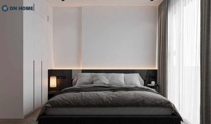 Phòng ngủ đơn được thiết kế đơn giản không kém phần tinh tế